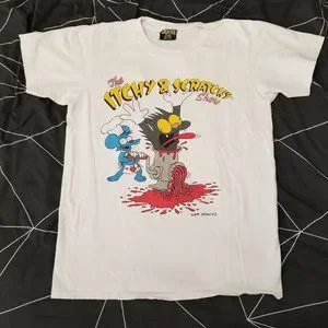 90s The Itchy & Scratchy Show Tシャツ 激レア The Simpsons-Itchy & Scratchy Show T-shirt Unisex Tee S-5XL